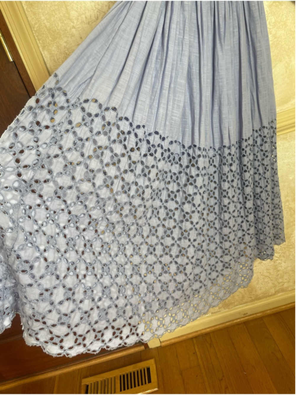 Free People Perfect Storm Smocked Eyelet Maxi Dress Lavender Purple Size S - Picture 10 of 16